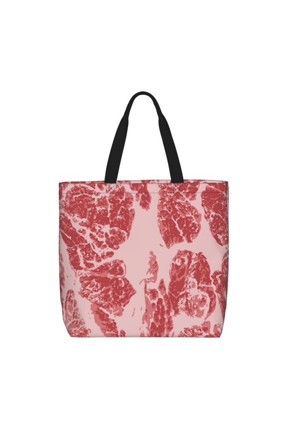 Red Meat for Tote Bag for Women with Zipper, Gym Tote with Compartments, Laptop Work Tote Nurse Dance Yoga Bag for Sport, Travel