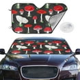 thumbnail image 1 of Picia Red Mushrooms Curved Windshield Sunshade Accordion Folding Style Auto Shade for Car Truck SUV Van Blocks UV Ray Sun Visor Protector -Medium, 1 of 1
