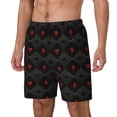 thumbnail image 1 of Picia Red Poker pattern Mens Swim Trunks with Compression Liner Stretch Beach Shorts Quick Dry with Zipper Pockets No-Chafing Board Shorts-X-Large, 1 of 9