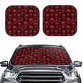 thumbnail image 1 of Picia Red Skulls 2 Piece Car Windshield Sun Shade Foldable | Foldable Sun Shield for Front Window Blocks UV Rays and Keeps Your Vehicle Cool-Large, 1 of 7