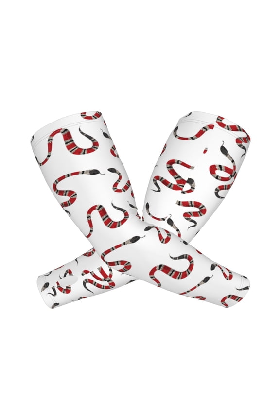 Red Snake Arm Sleeves for Men and Women - Tattoo Cover Up UPF 50+ Cooling Sports Sleeve for Basketball Golf Football-One Size