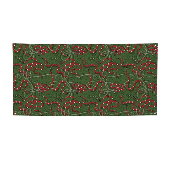 Picia Red Snake Pattern Party Banner, Festive Decoration, Holiday Banner, Celebration Decor, Event Banner, Reusable Party Banner-Medium