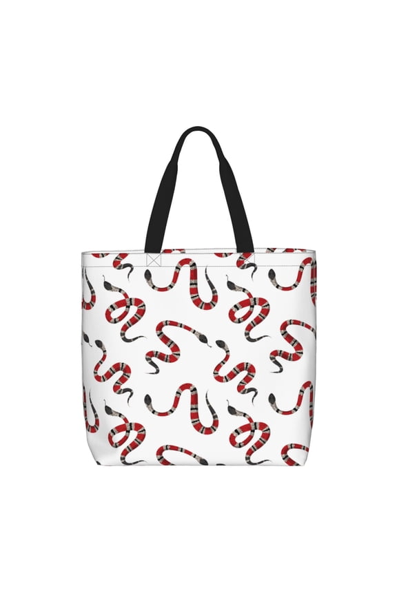 Red Snake for Tote Bag for Women with Zipper, Gym Tote with Compartments, Laptop Work Tote Nurse Dance Yoga Bag for Sport, Travel