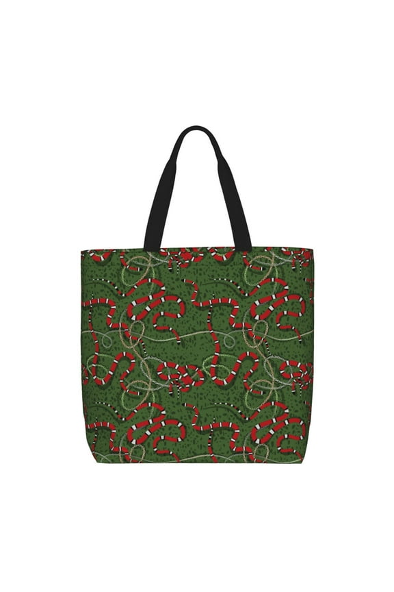 Red Snake for Tote Bag for Women with Zipper, Gym Tote with Compartments, Laptop Work Tote Nurse Dance Yoga Bag for Sport, Travel