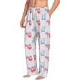 thumbnail image 1 of Picia Red Squirrel And Blue Rabbit Mens Soft Woven Cotton Elastic Waistband Sleep Pajama Pant Lounge Sleep Pant With Pockets And Drawstring-Large, 1 of 9