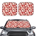thumbnail image 1 of Picia Red Strawberry 2 Piece Car Windshield Sun Shade Foldable | Foldable Sun Shield for Front Window Blocks UV Rays and Keeps Your Vehicle Cool-Small, 1 of 7