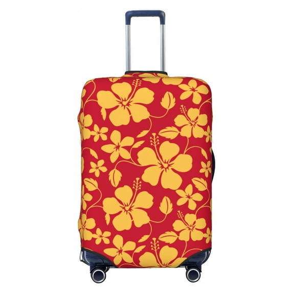 Picia Red Vintage Flowers Luggage Protector Cover Thicken Suitcase Protector Cover Fit 18-32 Inch Luggage-