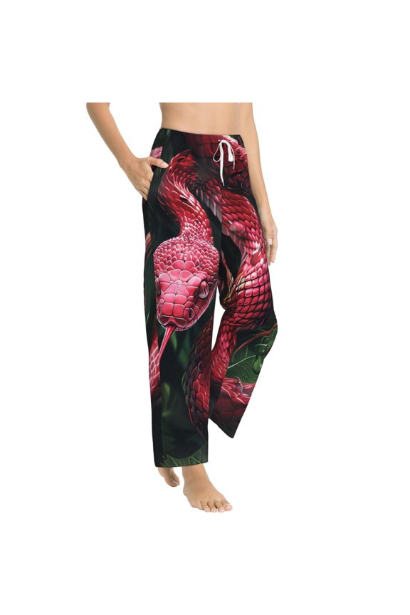 Red Viper Jungle Intensity Womens Soft Woven Cotton Elastic Waistband Sleep Pajama Pant Lounge Sleep Pant With Pockets And Drawstring-Large
