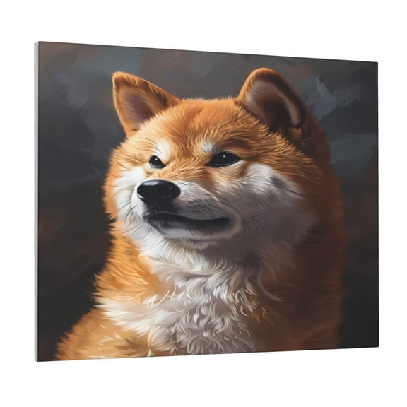 Picia Regal Shiba Inu Pattern Decorative Picture – Unique Wall Art, Modern Canvas Print for Trendy Interiors (Horizontal)