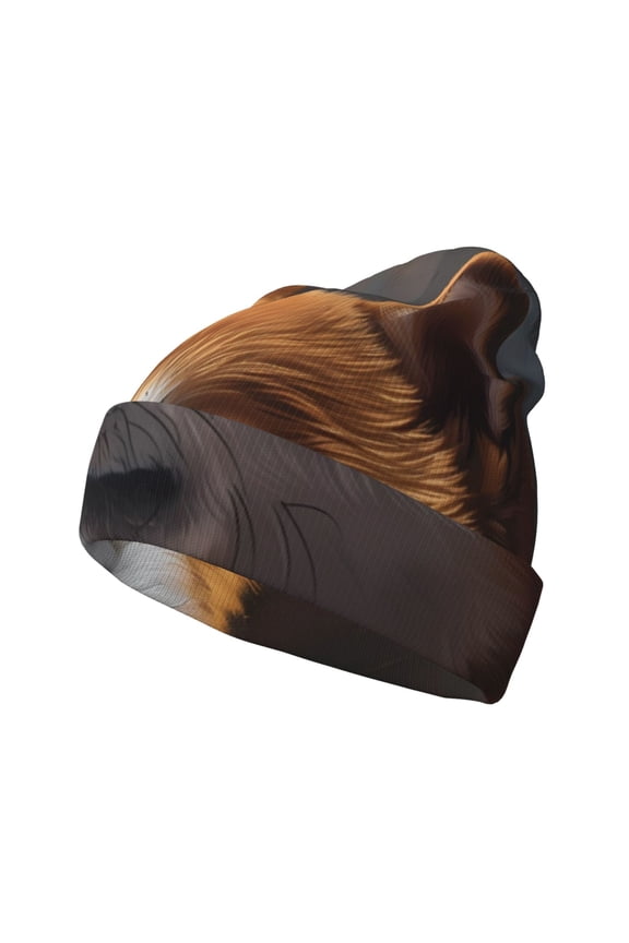 Regal Shiba Inu Pattern Knitted Beanie Hat for Men and Women , Unisex Winter Warm Stretchy Knit Cap Thick Fisherman Beanies Cuffed Plain Skull Caps