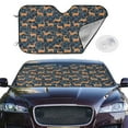 thumbnail image 1 of Picia Reindeer Curved Windshield Sunshade Accordion Folding Style Auto Shade for Car Truck SUV Van Blocks UV Ray Sun Visor Protector -Medium, 1 of 7