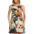 thumbnail image 1 of Picia Retro American Eagle Print Women’s Sleeveless Midi Swing Dress – A-Line Pleated Tank Sundress, Comfortable and Flowy T-Shirt Dress, 1 of 7