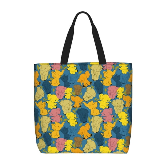 Picia Retro Boho Elephants for Tote Bag for Women with Zipper, Gym Tote with Compartments, Laptop Work Tote Nurse Dance Yoga Bag for Sport, Travel