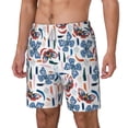 thumbnail image 1 of Picia Retro Butterfly pattern Mens Swim Trunks with Compression Liner Stretch Beach Shorts Quick Dry with Zipper Pockets No-Chafing Board Shorts-3X-Large, 1 of 9