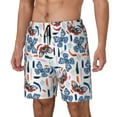 thumbnail image 1 of Picia Retro Butterfly pattern Mens Swim Trunks with Compression Liner Stretch Beach Shorts Quick Dry with Zipper Pockets No-Chafing Board Shorts-Large, 1 of 9