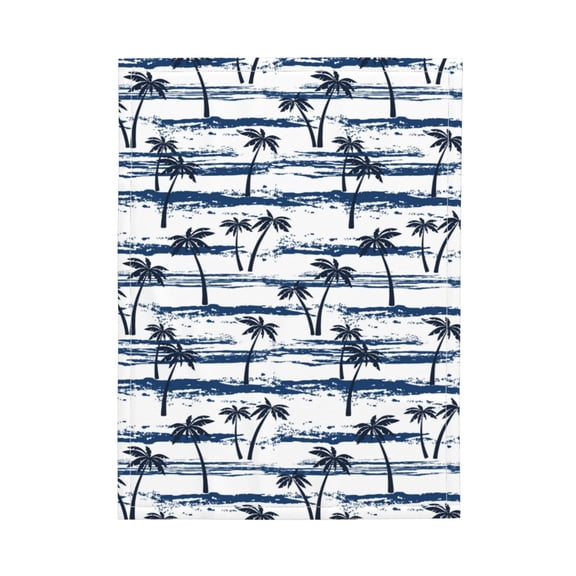 Picia Retro Coconut Tree Pattern Baby Soft Dot Blanket with Silky Satin Backing Baby Gifts for Boys and Girls (30" x 40")