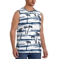 thumbnail image 1 of Picia Retro Coconut Tree mens Cotton Tank Undershirts , Moisture-wicking Ribbed Tanks, Lightweight Cotton Tank Undershirts-Large, 1 of 8