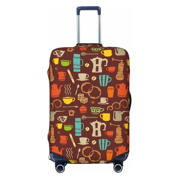 Picia Retro Coffee Luggage Protector Cover Thicken Suitcase Protector Cover Fit 18-32 Inch Luggage-Medium
