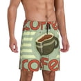 thumbnail image 1 of Picia Retro Cover For Coffee Pajama Shorts for Men, Men's Pajama Bottoms, Sleepwear,Short Pajama Pants-Small, 1 of 9
