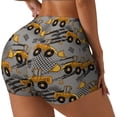 thumbnail image 1 of Picia Retro Excavator Printed Workout Shorts for Women Seamless Scrunch Butt Lifting High Waisted Yoga Gym Booty Running Moisture-wicking Short Pants-Small, 1 of 9