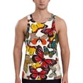 thumbnail image 1 of Picia Retro Floral Butterfly Printed Men’s Performance Tank, Men's Workout Tank Top Moisture-Wicking Tank Top Muscle tee, Breathable Workout Shirt-3X-Large, 1 of 7