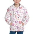 thumbnail image 1 of Picia Retro Floral Pattern Youth Hoodie - Warm Pullover Sweatshirt with Kangaroo Pocket, Ideal for Boys and Girls-X-Large, 1 of 6