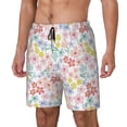 thumbnail image 1 of Picia Retro Floral pattern Mens Swim Trunks with Compression Liner Stretch Beach Shorts Quick Dry with Zipper Pockets No-Chafing Board Shorts-Large, 1 of 9