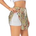 thumbnail image 1 of Picia Retro Geometry Pattern Women's 2 in 1 Athletic Running Shorts High Waisted Workout Casual Gym Sweat Shorts with Comfy Liner Zipper Pockets-Small, 1 of 9