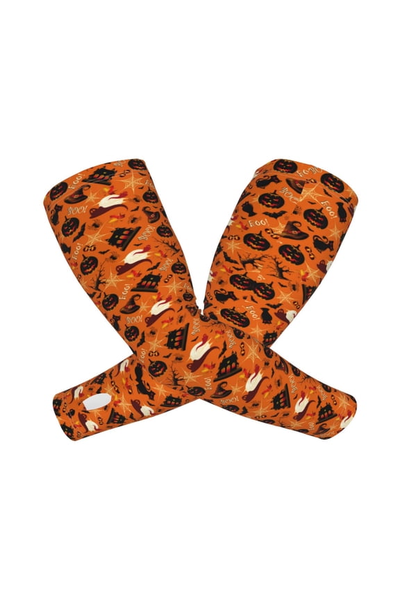 Retro Halloween Arm Sleeves for Men and Women - Tattoo Cover Up UPF 50+ Cooling Sports Sleeve for Basketball Golf Football-One Size