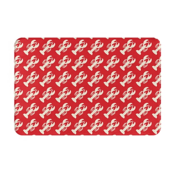 Picia Retro Lobsters Pattern Flannel Doormat  16x24 Inch Non-Slip Indoor Mat, Absorbent & Quick-Dry Rug for Entryway, Bathroom, Kitchen, and Bedroom, Machine Washable