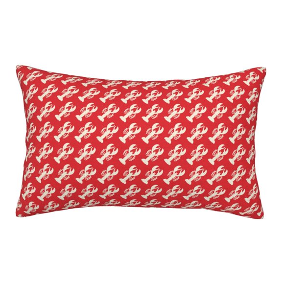 Picia Retro Lobsters Pattern Plush Pillow Case – Soft and Cozy Cushion Cover, Hypoallergenic Throw Pillow Case for Home Decor-16"x24"