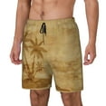 thumbnail image 1 of Picia Retro Palm Tree pattern Mens Swim Trunks with Compression Liner Stretch Beach Shorts Quick Dry with Zipper Pockets No-Chafing Board Shorts-3X-Large, 1 of 9