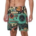 thumbnail image 1 of Picia Retro Pop Art Collage pattern Mens Swim Trunks with Compression Liner Stretch Beach Shorts Quick Dry with Zipper Pockets No-Chafing Board Shorts-3X-Large, 1 of 9