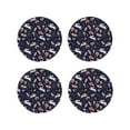 thumbnail image 1 of Picia Retro Rabbit Flower Printed Leather Coasters for Drinks, 4" Drink Coasters Set of 4 for Tabletop Protection, Handmade Luxurious Home Décor and Housewarming Gift -Round Shape, 1 of 6