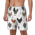thumbnail image 1 of Picia Retro Rooster pattern Mens Swim Trunks with Compression Liner Stretch Beach Shorts Quick Dry with Zipper Pockets No-Chafing Board Shorts-Medium, 1 of 9