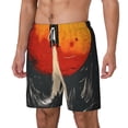 thumbnail image 1 of Picia Retro Space Rocket Launch pattern Mens Swim Trunks with Compression Liner Stretch Beach Shorts Quick Dry with Zipper Pockets No-Chafing Board Shorts-XX-Large, 1 of 9