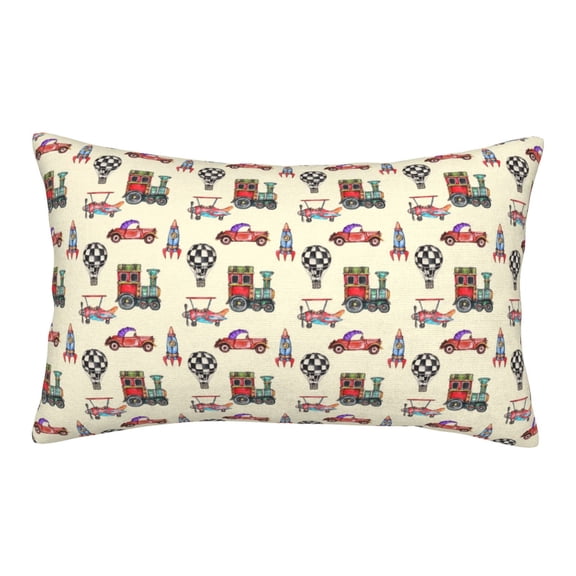Picia Retro Steampunk Vehicle1 Pattern Plush Pillow Case – Soft and Cozy Cushion Cover, Hypoallergenic Throw Pillow Case for Home Decor-16"x24"