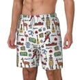 thumbnail image 1 of Picia Retro Style pattern Mens Swim Trunks with Compression Liner Stretch Beach Shorts Quick Dry with Zipper Pockets No-Chafing Board Shorts-Medium, 1 of 9