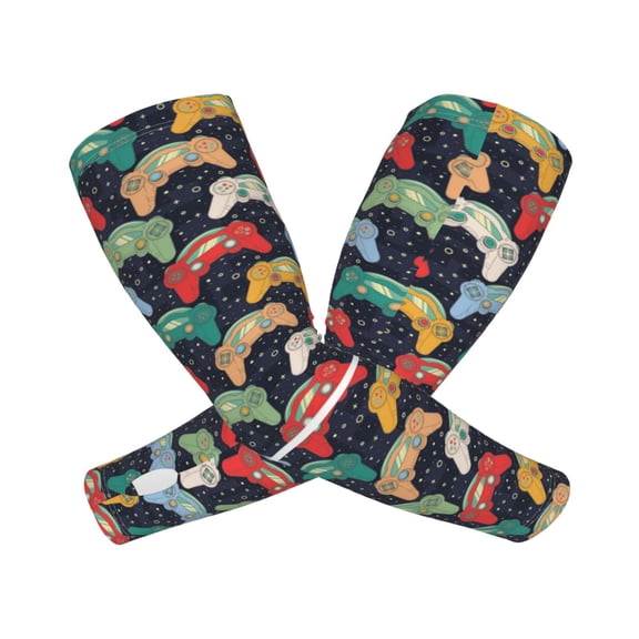 Picia Retro Video Game Arm Sleeves for Men and Women - Tattoo Cover Up UPF 50+ Cooling Sports Sleeve for Basketball Golf Football-One Size