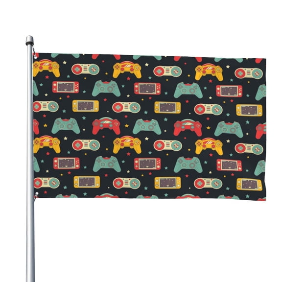Picia Retro Video Game Printed Flag ,Retro Video Game Pattern Garden Flag Vertical Double,Yard Lawn Outdoor Decor 48x72"