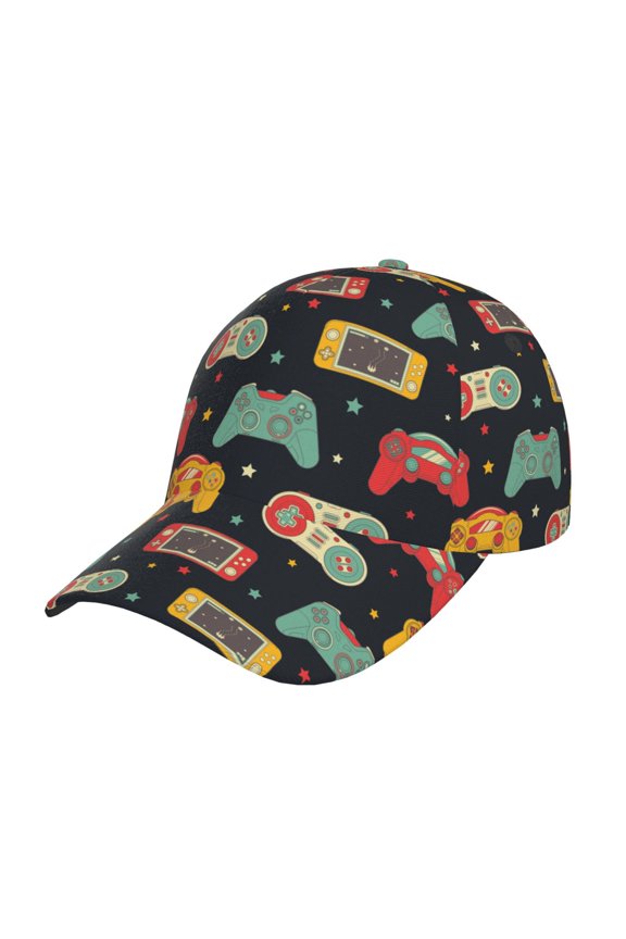 Retro Video Game pattern Trucker Low Profile Hat Men Women Baseball Cap Dad Hat Adjustable Unconstructed Plain Cap