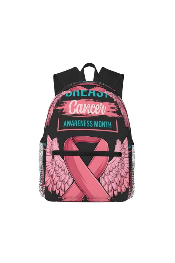 Ribbon With Angel Wings Large Capacity Backpack Classic Style Backpack Casual Backpack Water-Resistant School Work Travel Outdoor Backpack