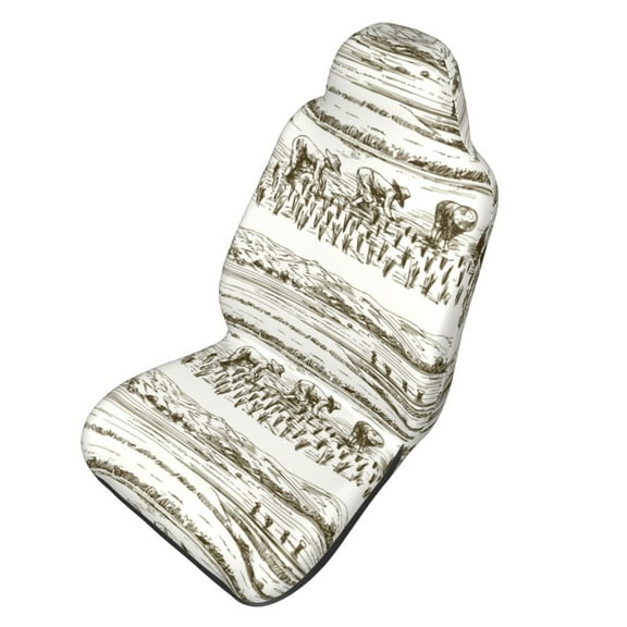 Picia Rice Harvest Print Waterproof Sweating Car Seat Cover for Post Gym Workout, Running, Beach and Hiking, Universal Fit Anti-Slip Bucket Seat Protector