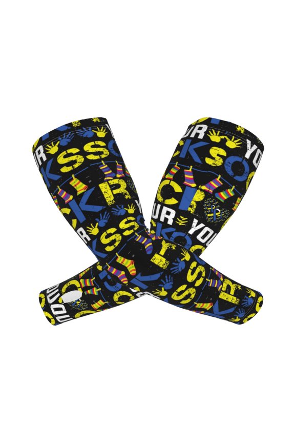 Rock Your Socks Arm Sleeves for Men and Women - Tattoo Cover Up UPF 50+ Cooling Sports Sleeve for Basketball Golf Football-One Size