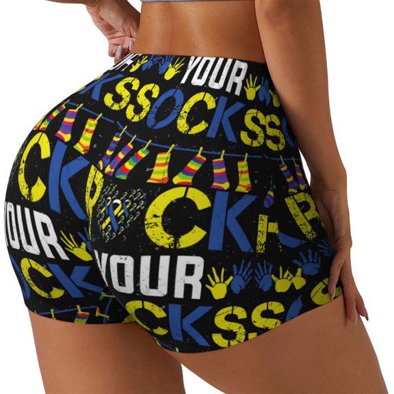 Picia Rock Your Socks Printed Workout Shorts for Women Seamless Scrunch Butt Lifting High Waisted Yoga Gym Booty Running Moisture-wicking Short Pants-Large