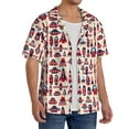thumbnail image 1 of Picia Rocket Pattern Men's Linen Shirts Short Sleeve Cuban Beach Shirts Casual Shirts Button Down Shirt for Men Beach Summer Wedding Shirt-4X-Large, 1 of 7