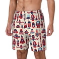 thumbnail image 1 of Picia Rocket Pattern pattern Mens Swim Trunks with Compression Liner Stretch Beach Shorts Quick Dry with Zipper Pockets No-Chafing Board Shorts-Small, 1 of 9