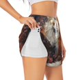 thumbnail image 1 of Picia Romantic Flower Fox Couple Pattern Women's 2 in 1 Athletic Running Shorts High Waisted Workout Casual Gym Sweat Shorts with Comfy Liner Zipper Pockets-XX-Large, 1 of 9