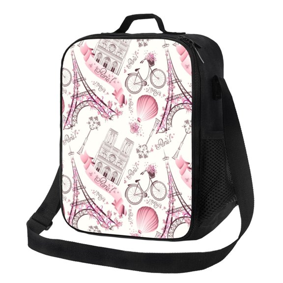 Picia Romantic Travel In Paris Lunch box Lunch bag for men women Large capacity Lunchbox Reusable Lunch bags Insulated Lunch bag Lunch box cooler