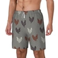 thumbnail image 1 of Picia Rooster pattern Mens Swim Trunks with Compression Liner Stretch Beach Shorts Quick Dry with Zipper Pockets No-Chafing Board Shorts-Large, 1 of 9